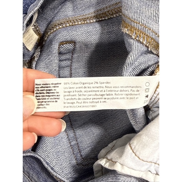 Eileen Fisher Jeans Womens Size 34x27 Light Wash Destroyed Organic Cotton Stretc - Picture 10 of 13
